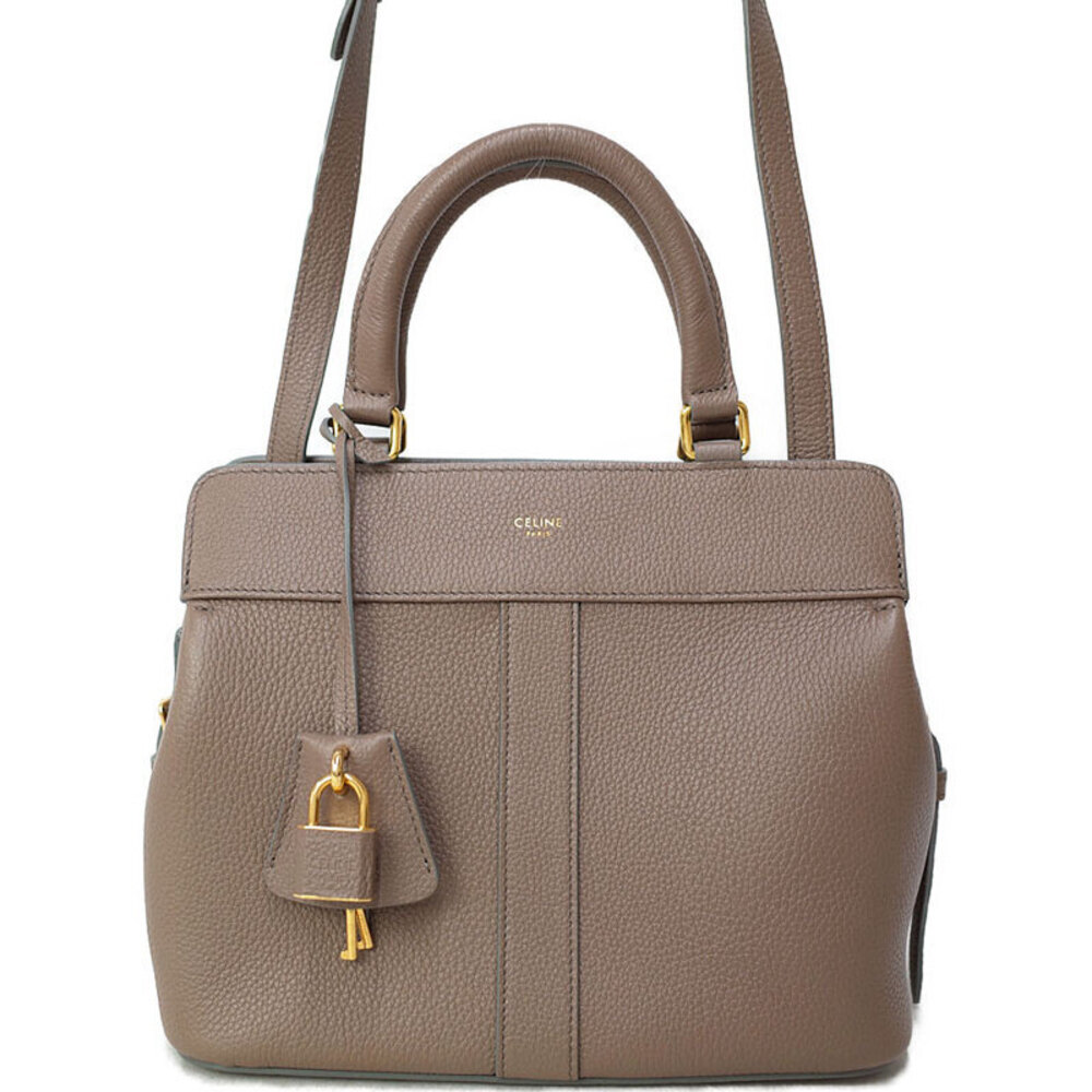 Celine Cabas de France Top Handle Bag beige calfskin leather